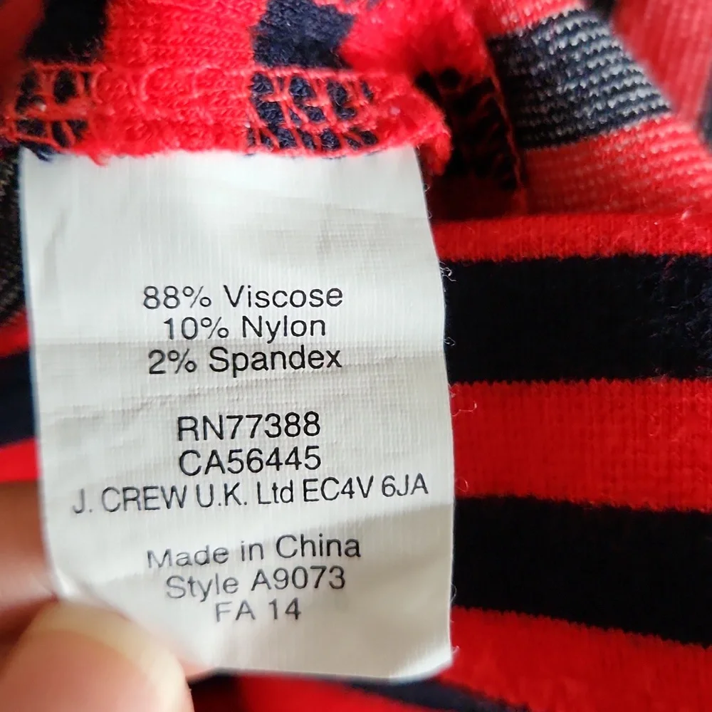 J. Crew size XS sleeveless dress, striped navy/ red - Picture 10 of 12